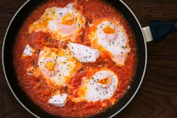 Round Frying Pan With Eggs