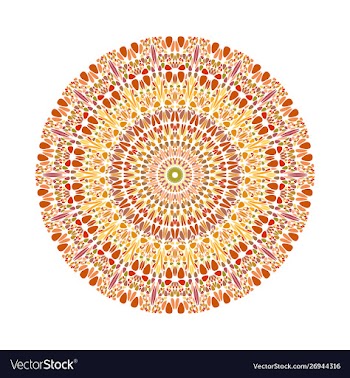 Round gemstone ornament mandala - abstract vector image