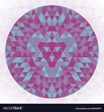 Round geometric triangle kaleidoscopic mandala vector image
