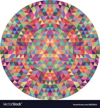 Round geometric triangle mandala design vector image