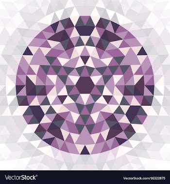 Round geometric triangle mandala design vector image