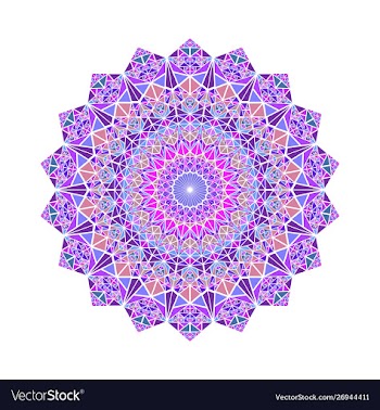 Round geometrical abstract triangle tile pattern vector image