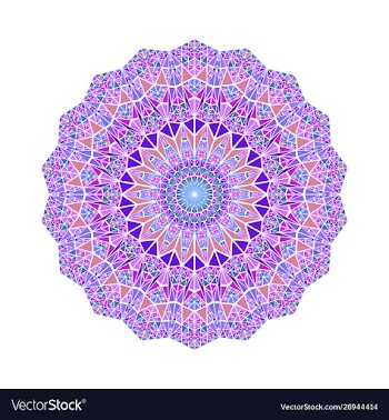 Round geometrical ornate triangle tile mosaic vector image