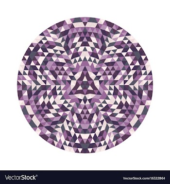 Round geometrical triangle kaleidoscopic mandala vector image