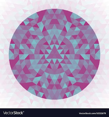 Round geometrical triangle kaleidoscopic mandala vector image