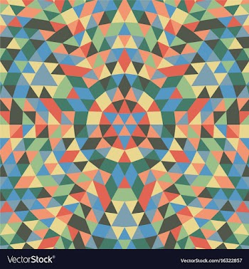 Round geometrical triangle mandala background vector image