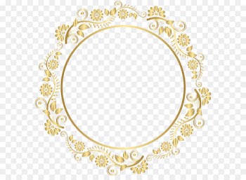 Round Gold Border Frame Deco PNG Clip Art 
