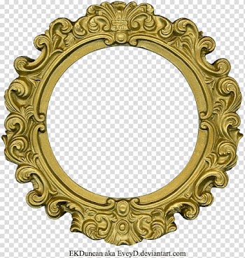 Round gold-colored scrolled frame , frame , Golden Round Frame transparent background PNG clipart
