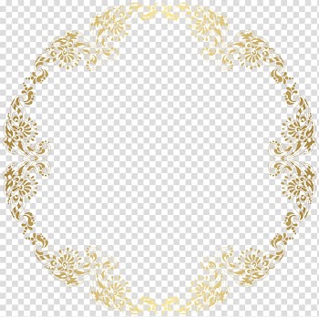 Round gold floral frame , Frames Encapsulated PostScript , round frame transparent background PNG clipart