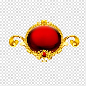 Round gold frame , frame Ornament, Gold frame red shading transparent background PNG clipart