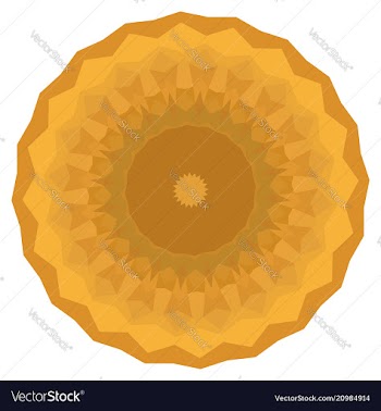 Round gold polygonal background vector image