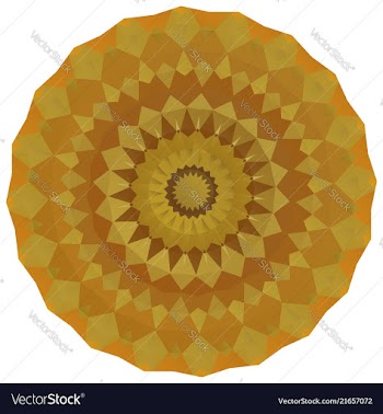 Round gold polygonal background vector image