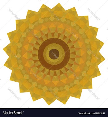 Round gold polygonal background vector image