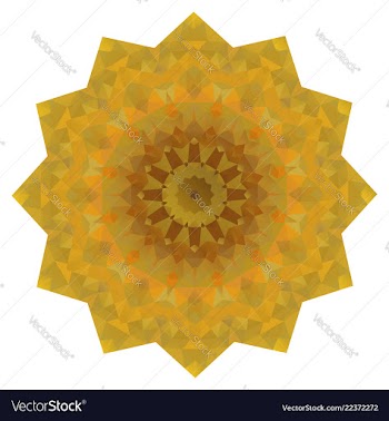 Round gold polygonal background vector image