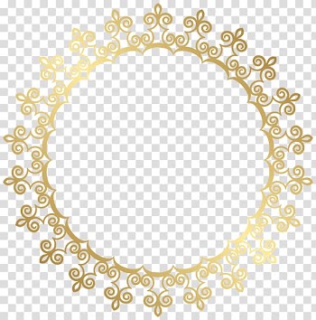 Round gold wrought frame , Gold , Gold Border Frame HD transparent background PNG clipart