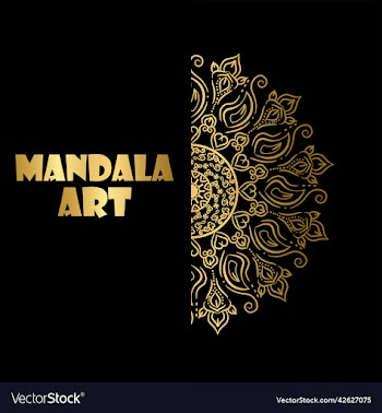 round gradient mandala on black background