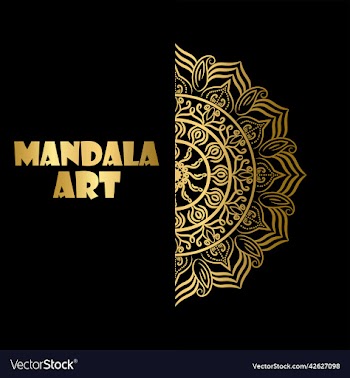 round gradient mandala on black background