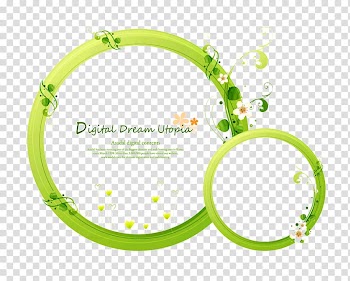 Round green border frame, Computer file, Grass borders transparent background PNG clipart