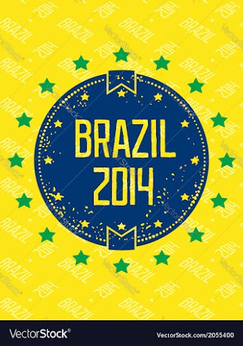 Round grunge label - Brazil 2014 vector image