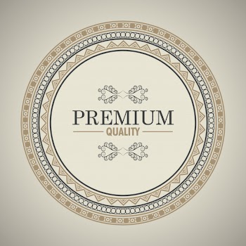 Round icon decorative emblem cartoon Free Vector