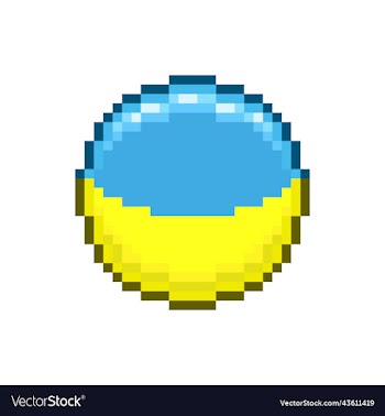round icon of the ukrainian flag