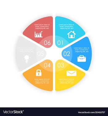 Round infographic diagram circles of 6 elements vector image