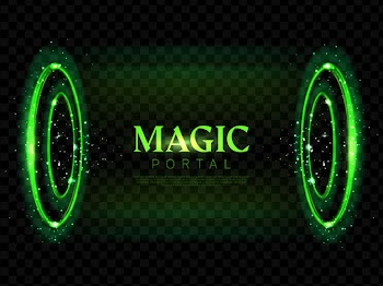 Round magic portal neon background Free Vector