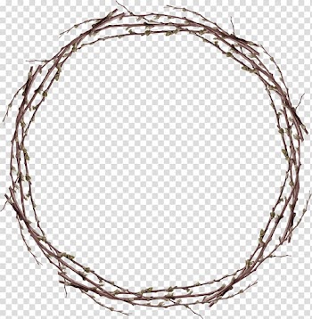 Round of plant stems, Twig , Twigs Ring transparent background PNG clipart