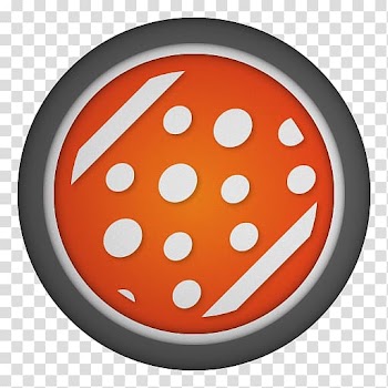 Round orange and black frame, orange circle pattern, Serato transparent background PNG clipart