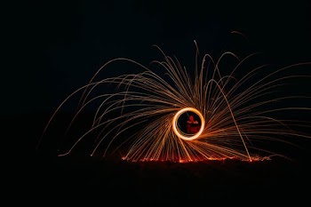 round orange fireworks display