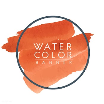 Round orange watercolor banner vector | Free stock vector - 513057