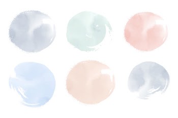 Round pastel watercolor elements vector