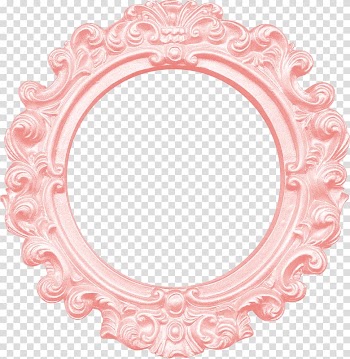 Round pink frame illustration, frame Mirror , Pink Mirror transparent background PNG clipart