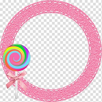 Round pink frame template transparent background PNG clipart