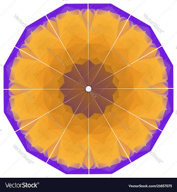 Round purple and gold geometric background vector image