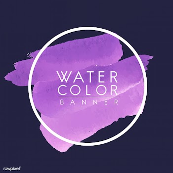 Round purple watercolor banner vector | Free stock vector - 513062