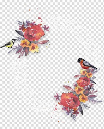 Round red and brown digital wreath, Wedding invitation Flower Watercolor painting, watercolor flowers wedding invitation poster transparent background PNG clipart