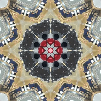 Round Red and Gray Art Design