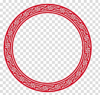 Round red frame , Airplane Aircraft Runway Landing, Red border pattern transparent background PNG clipart