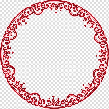 Round red frame, Circle Chinese, Chinese wind circular border transparent background PNG clipart