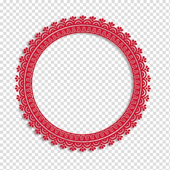Round red frame , Company seal Industry Service, Chinese paper-cut style circle transparent background PNG clipart