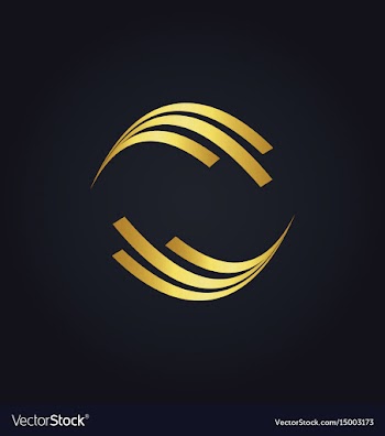  					Round shape circle gold logo vector image														