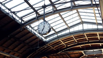 Round Silver Analog Hanging Clock
