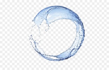 Round splash blue water flower 