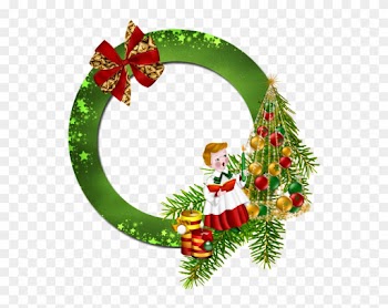 Round Transparent Green Png Christmas - Round Christmas Frames Png