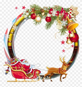 Round Transparent Png Christmas Photo Frame With Santa - Png Christmas Square Frame
