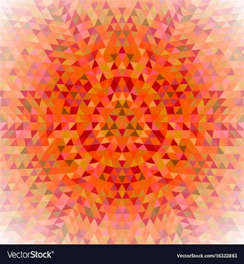 Round triangle kaleidoscope mandala background vector image