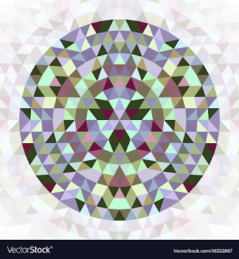Round triangle kaleidoscope mandala design symbol vector image