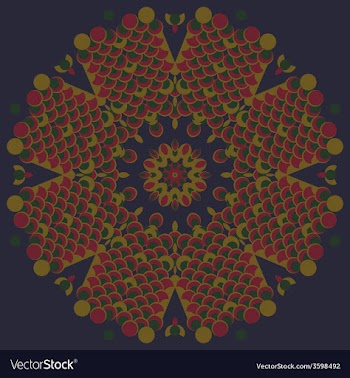 Round vintage ornament vector image