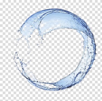 Round water formation, Round splash blue water flower transparent background PNG clipart